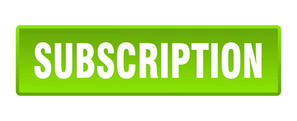 subscription button. subscription square green push button