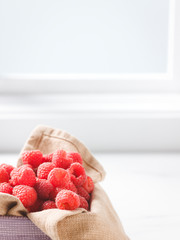 raspberries in a bowl
