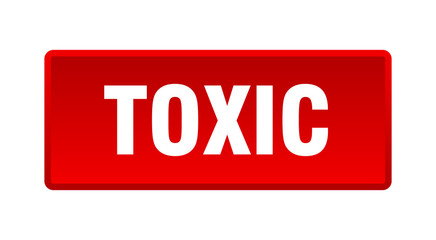 toxic button. toxic square red push button