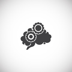 Human brain related icon on background for graphic and web design. Creative illustration concept symbol for web or mobile app