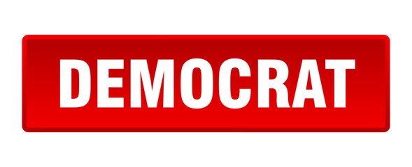 democrat button. democrat square red push button