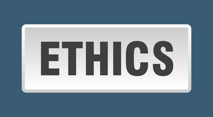 ethics button. ethics square white push button