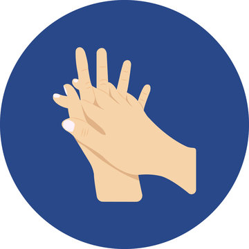 Rubbing hand, step to wash hands, two hands