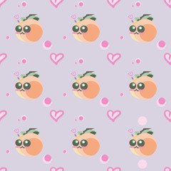 Background with cute peach and hearts