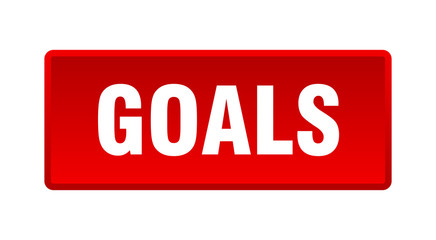 goals button. goals square red push button