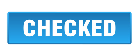 checked button. checked square blue push button