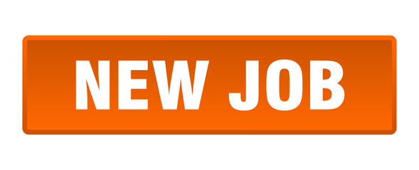 new job button. new job square orange push button