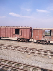 Obraz premium train on railway station