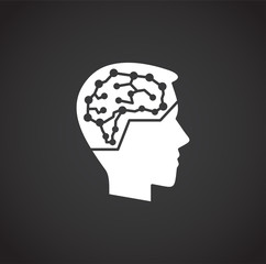 Human brain related icon on background for graphic and web design. Creative illustration concept symbol for web or mobile app