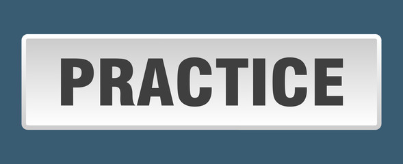 practice button. practice square white push button