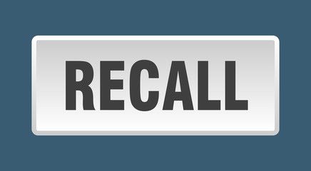 recall button. recall square white push button