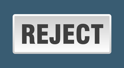 reject button. reject square white push button