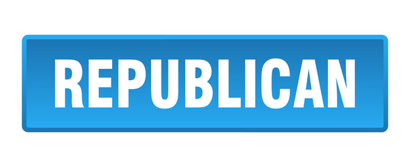 republican button. republican square blue push button