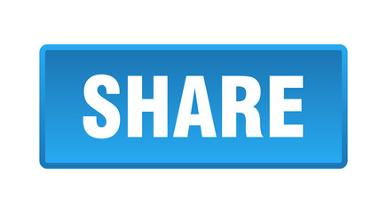 share button. share square blue push button