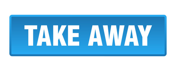 take away button. take away square blue push button