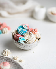  meringues on a white background