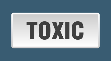 toxic button. toxic square white push button