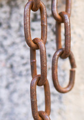 steel rusty chain on a beautiful background