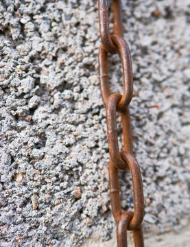 steel rusty chain on a beautiful background