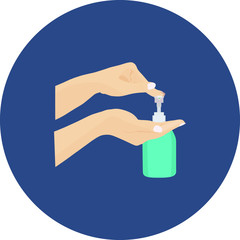 Pouring Hand soap , hand sanitizer into hand