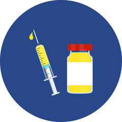 Vaccine, Bottle of medicine with syringe