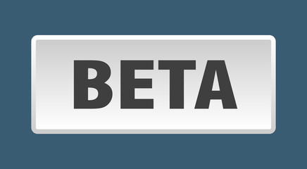 beta button. beta square white push button