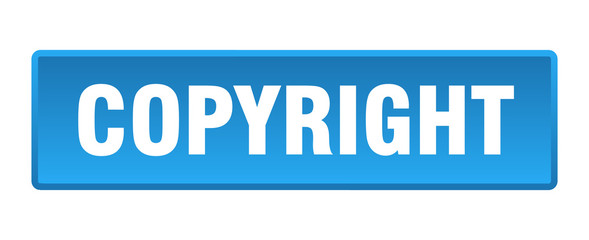 copyright button. copyright square blue push button