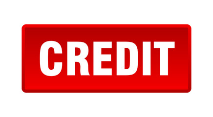 credit button. credit square red push button