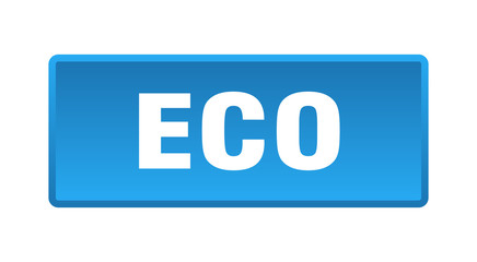 eco button. eco square blue push button