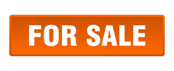 for sale button. for sale square orange push button