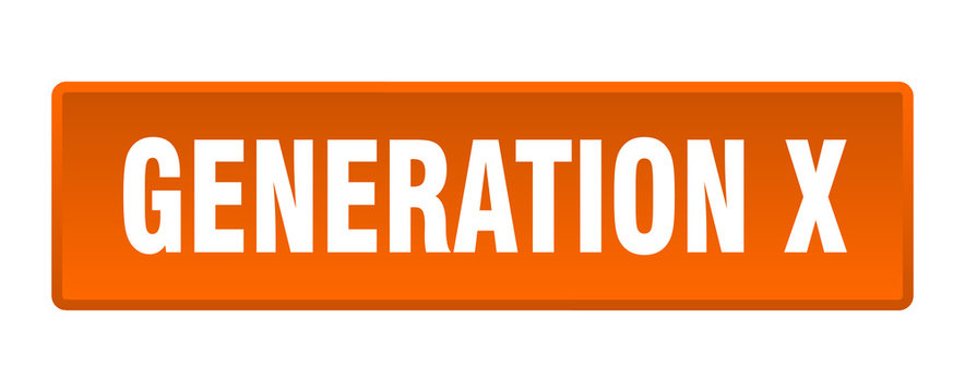 generation x button. generation x square orange push button
