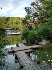 Naklejka premium wooden pier on the lake