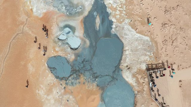 Aerial of Namaskard and Hverir: Geothermal areas