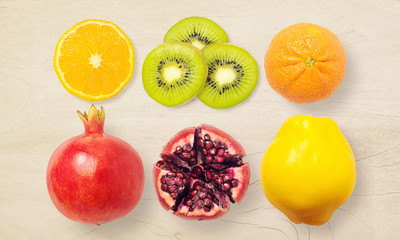 Fresh mixed fruits isolated. Organic food background. Healthy eating, Love fruits, clean eating.
