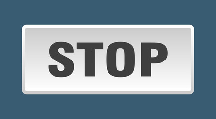 stop button. stop square white push button