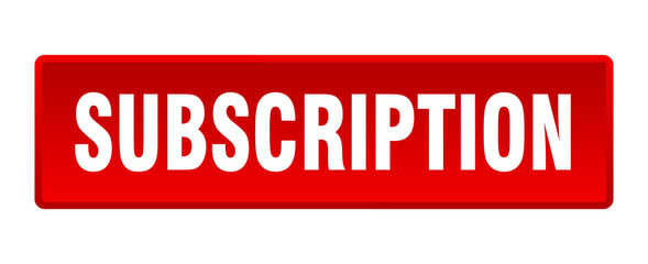subscription button. subscription square red push button