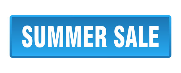 summer sale button. summer sale square blue push button