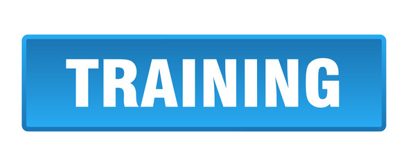 training button. training square blue push button