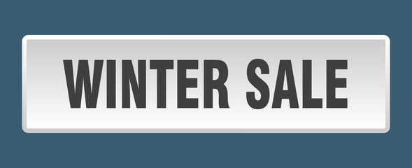winter sale button. winter sale square white push button