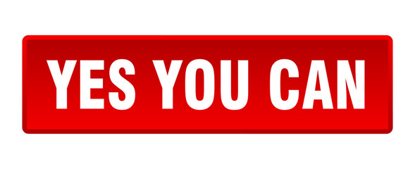 yes you can button. yes you can square red push button