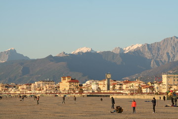 Fototapeta premium Viareggio, Italy, Versilia's beach in winter