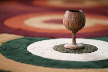 classic wooden wine cup.