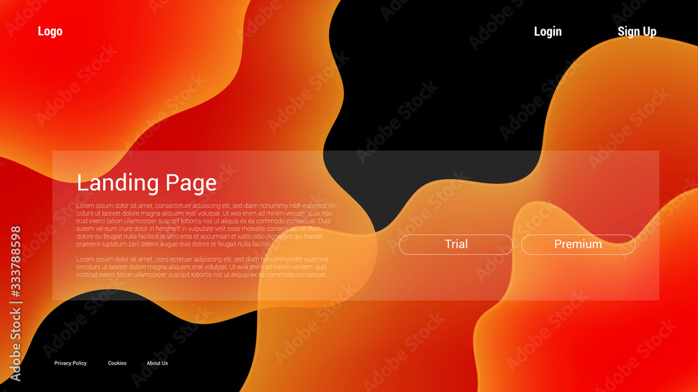 Wall mural abstract modern graphic element. dynamical colored forms and waves. gradient abstract banner with fl