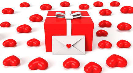 3D render Gift Box letter