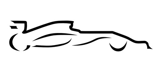 Race Car Line Drawing Silhouette Drawing