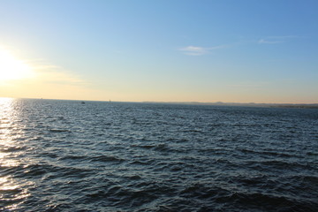 Sunset at Lake Constance (Bodensee) in Bregenz, Vorarlberg, Austria.