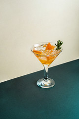 cocktail with ice and orange