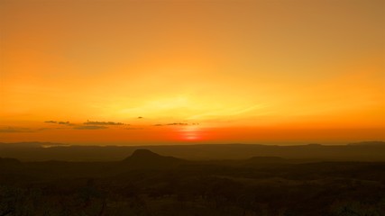 Sunset on Pacific Ocean at Guanacaste in Costa Rica