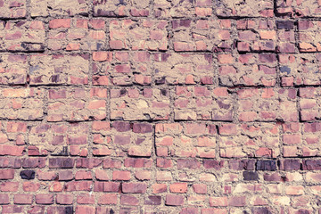 Old red brick wall as background, brick background