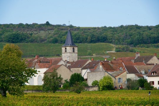 Church and historic houses in Burgundy
